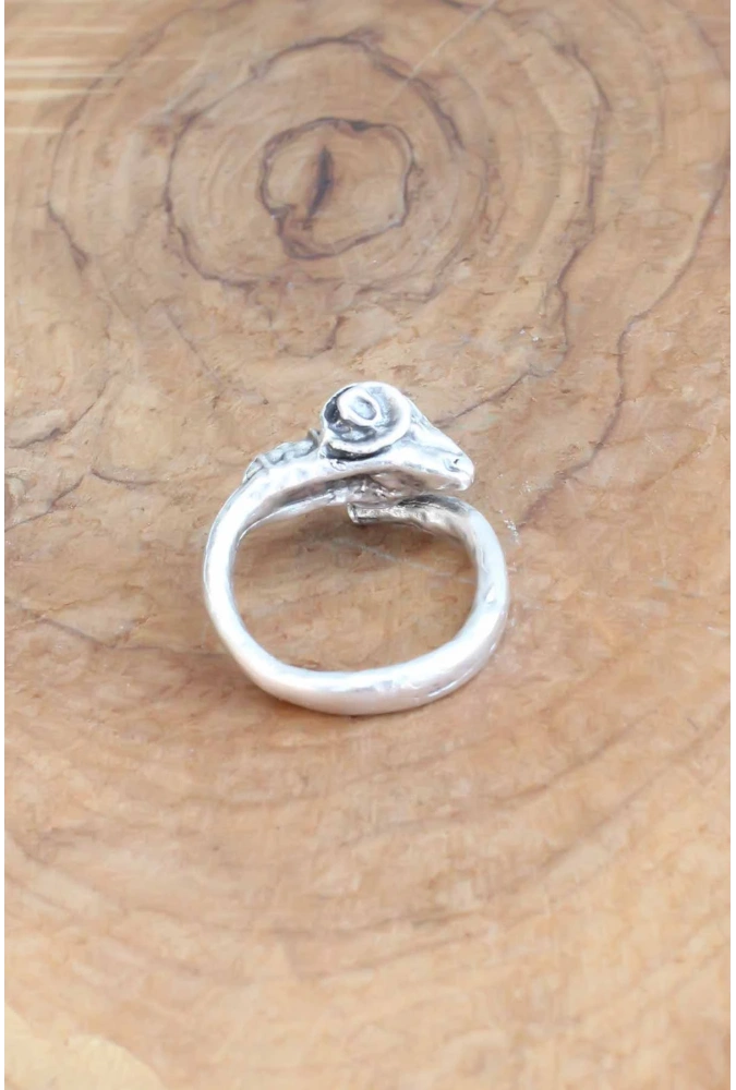 Shoecide Keçi Figürlü Gümüş Renk Ayarlanabilir Erkek Yüzük