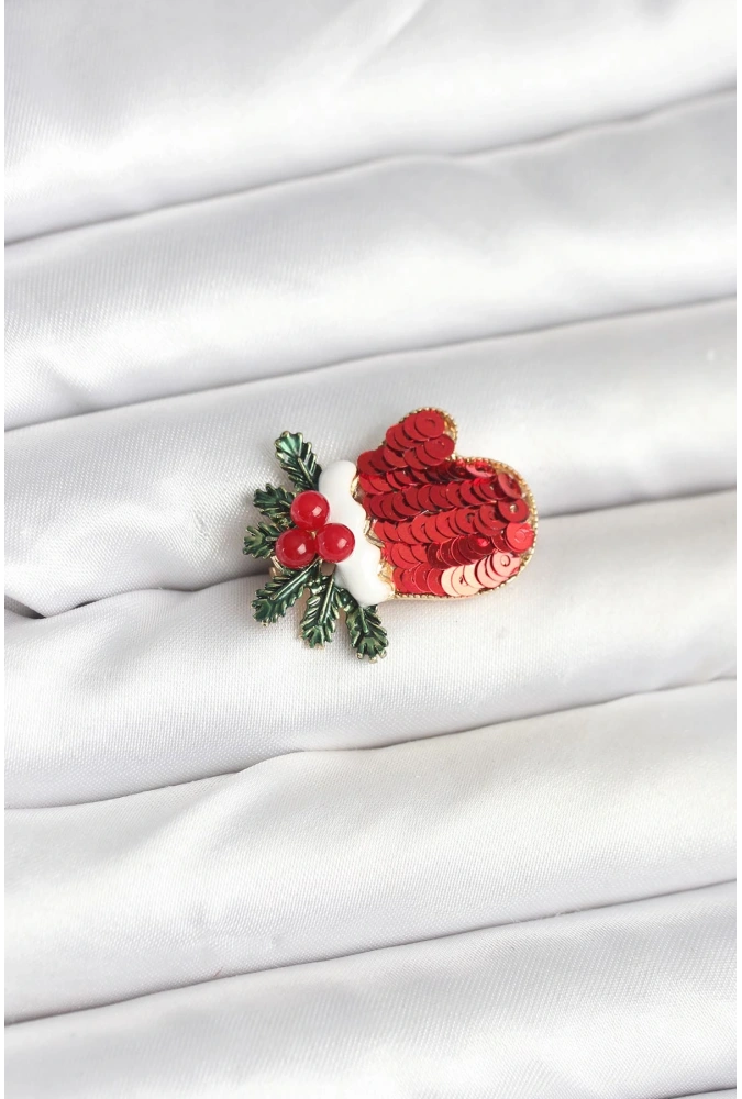 Shoecide Kırmızı Model Yılbaşı Temalı Broş