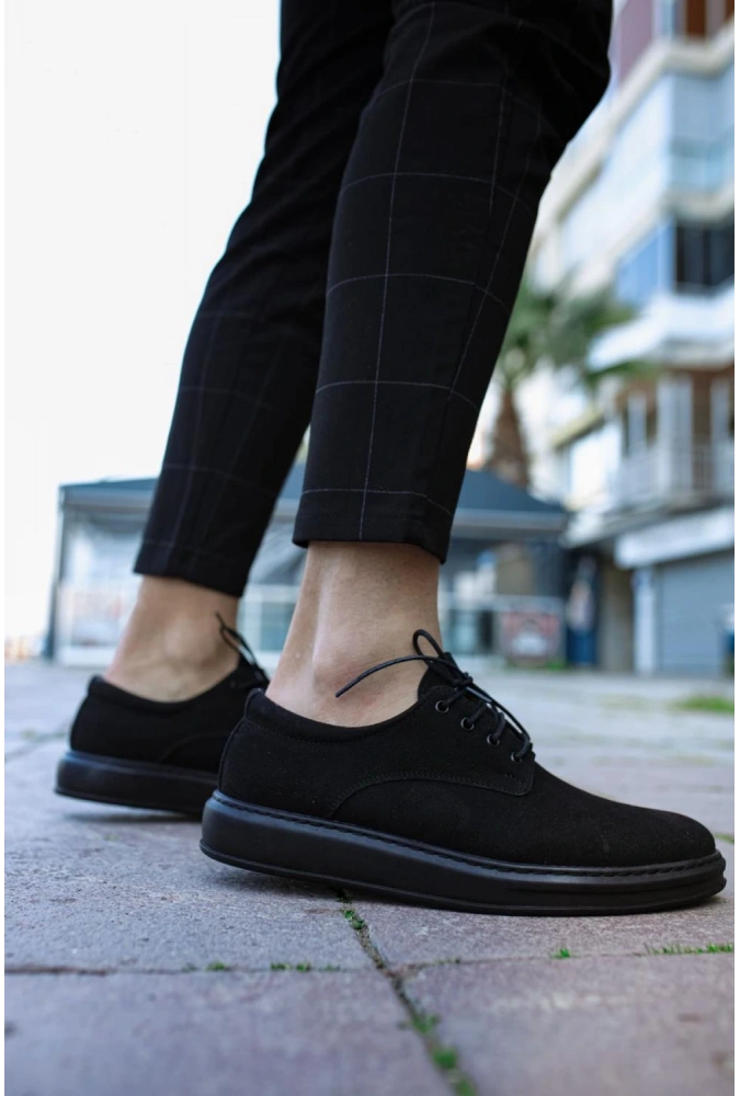 Shoecide Klasik Erkek Ayakkabı 001 Siyah Süet (siyah Taban)