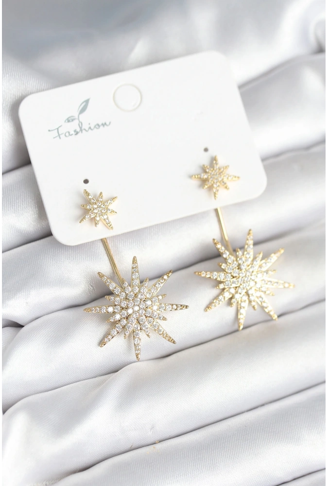 Shoecide Kutup Yıldızı Model Zirkon Taşlı Pirinç Kadın Küpe