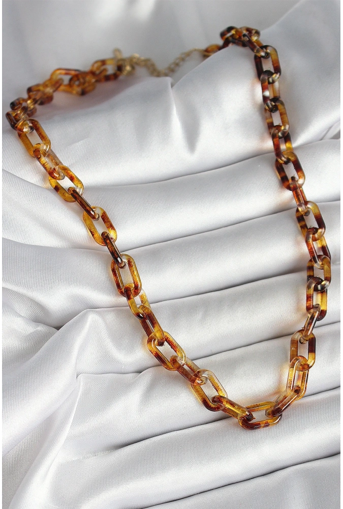 Shoecide Leopar Desenli Mika Zincir Kadın Kolye