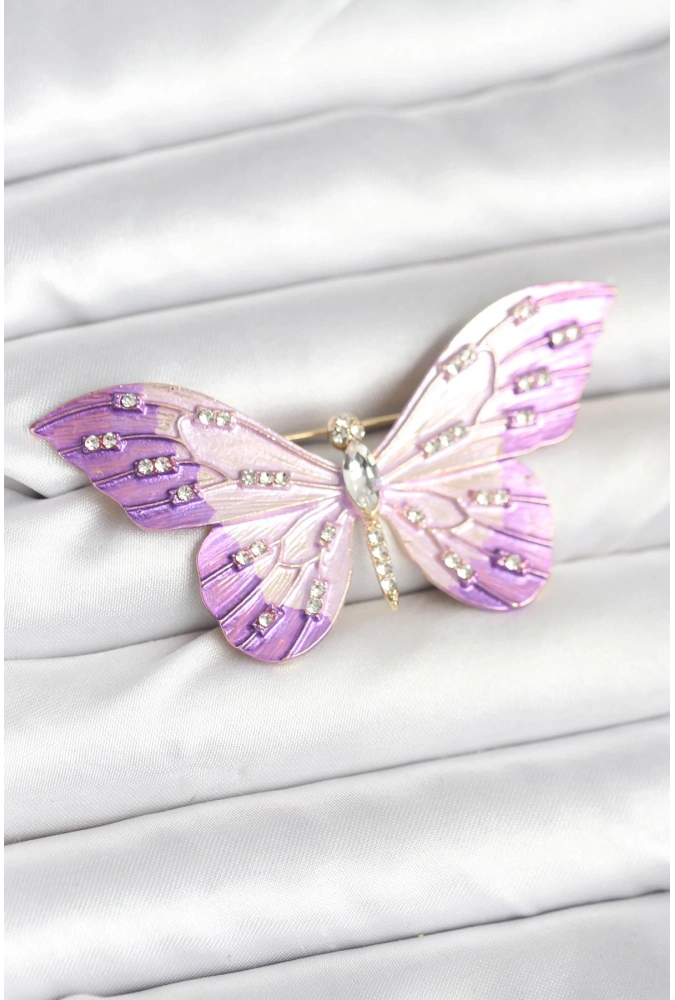 Shoecide Lila Renk Kelebek Model Broş