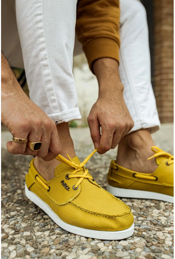 Shoecide Mevsimlik Keten Ayakkabı 008 Sarı