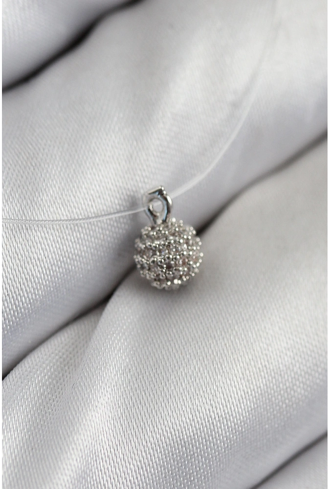 Shoecide Misineli Topcuk Model Gümüş Renk Hayalet Kolye