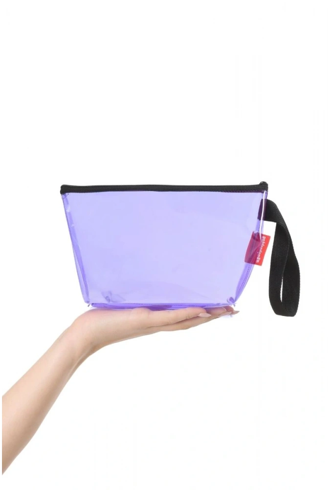 Shoecide Mor Şeffaf Üçgen Form Makyaj Çantası