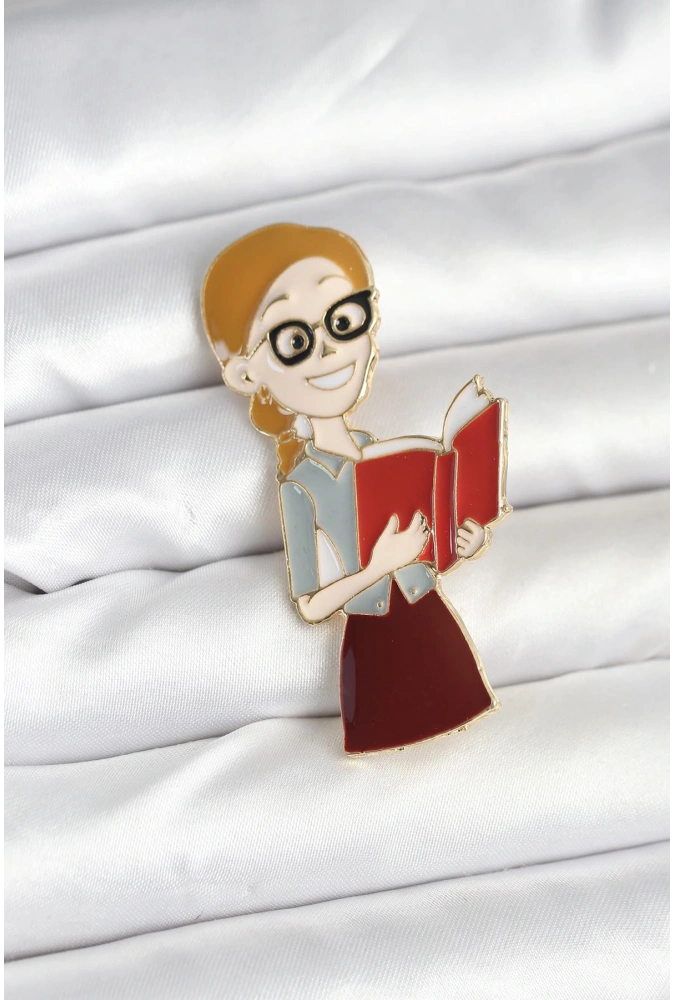 Shoecide Öğretmen Figürlü Broş