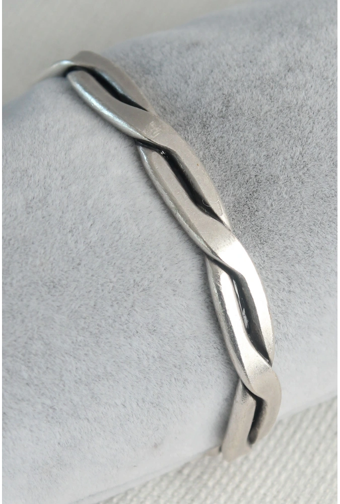 Shoecide Otantik Gümüş Renk Motif İşleme Plaka Erkek Bileklik