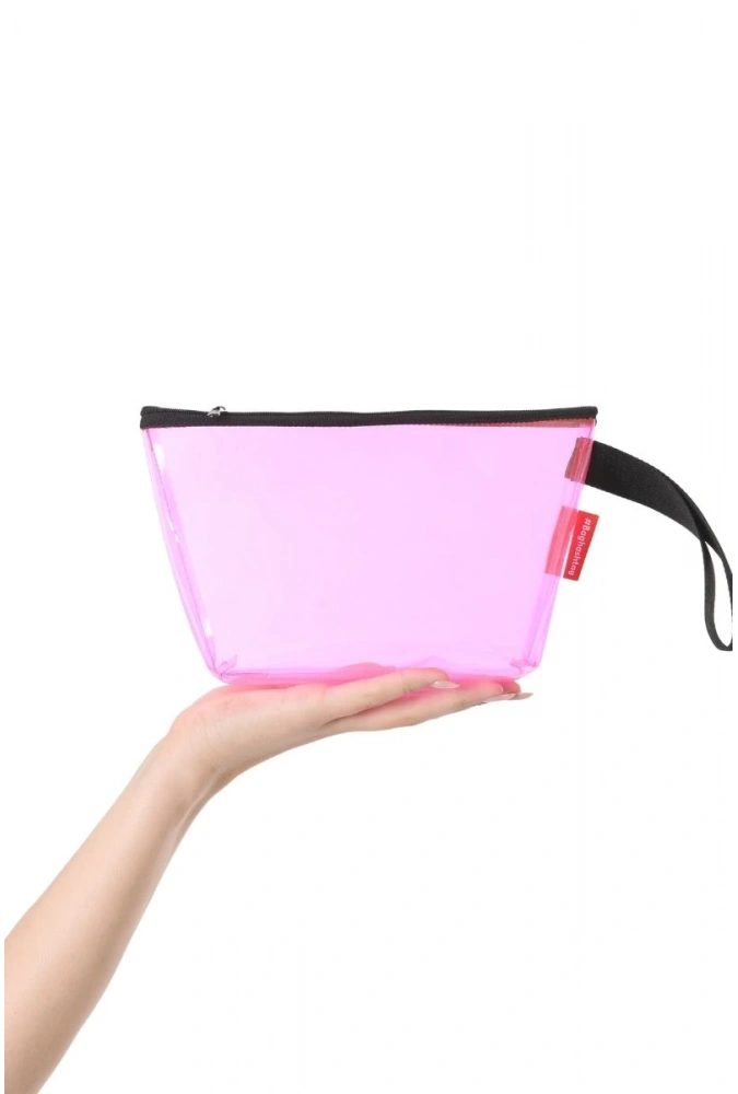 Shoecide Pembe Şeffaf Üçgen Form Makyaj Çantası