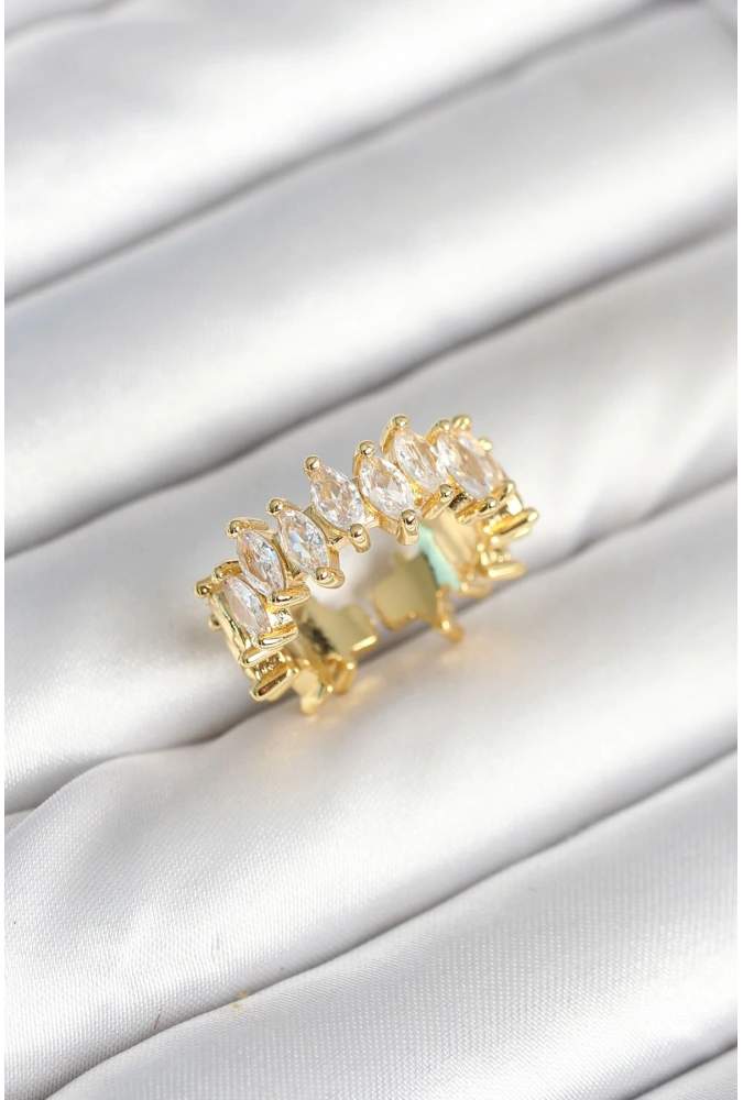 Shoecide Pirinç Arpa Baget Zirkon Taşlı Kadın Yüzük