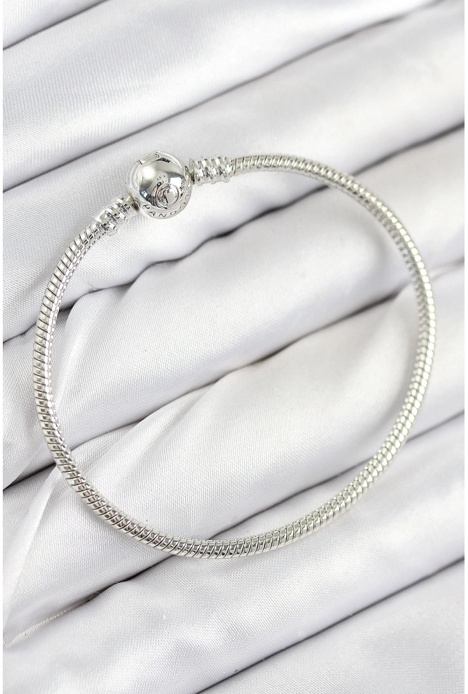 Shoecide Pirinç Charm Topcuk Model Gümüş Renk Kadın Bileklik