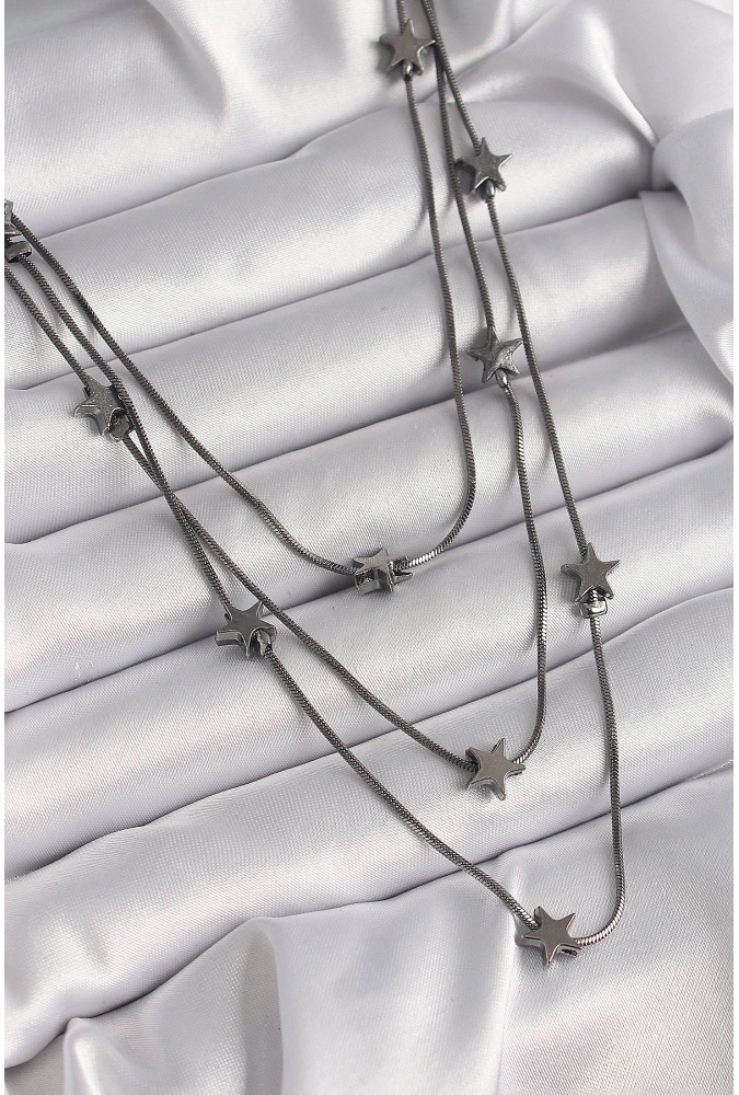 Shoecide Pirinç Füme Renk 3lü Yıldız Model Kadın Kolye