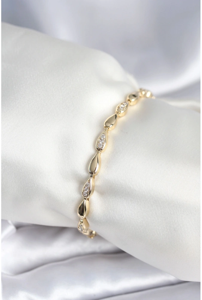 Shoecide Pirinç Gold Renk Damla Model Kadın Bileklik