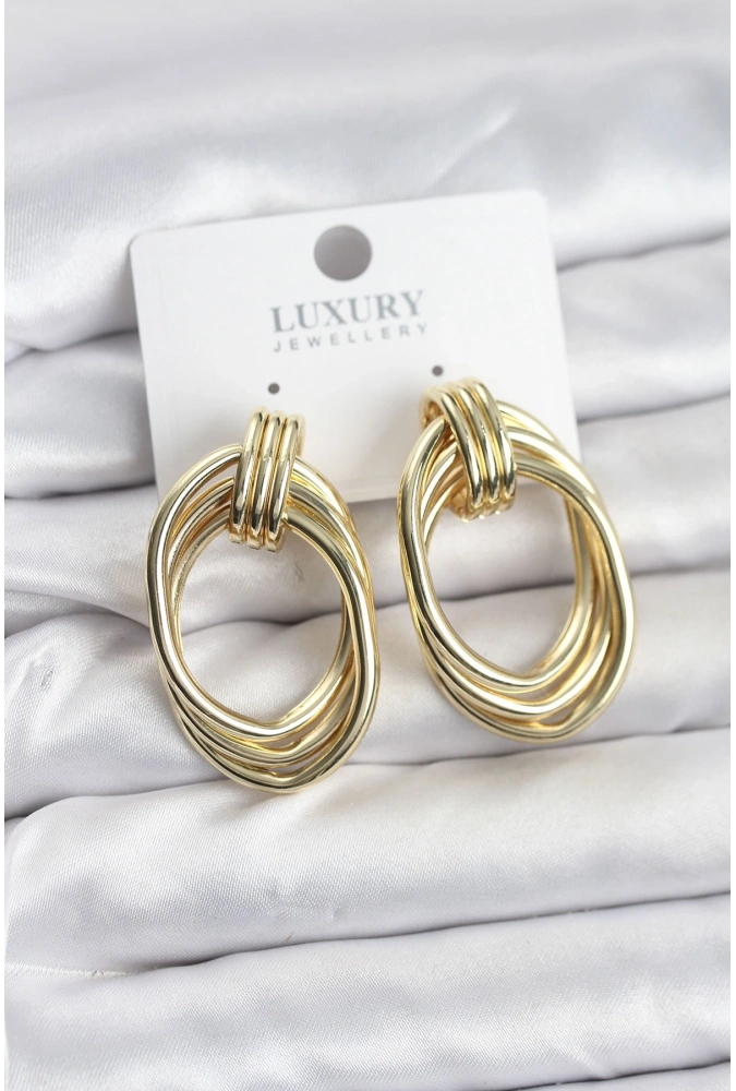 Shoecide Pirinç Gold Renk Damla Model Vintage Kadın Küpe