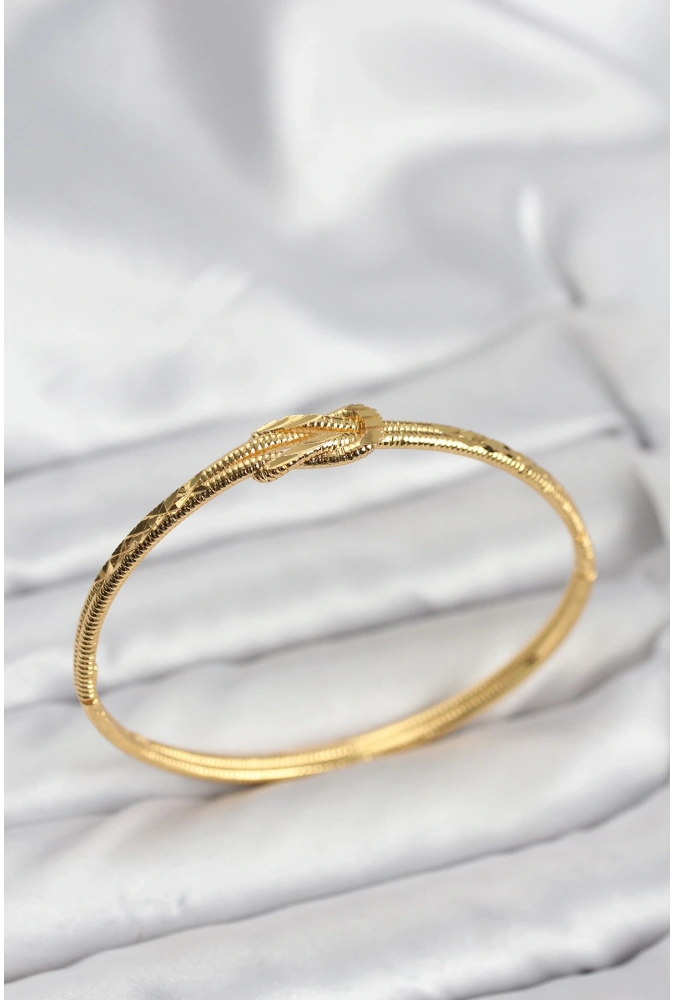 Shoecide Pirinç Gold Renk Düğüm Model Kadın Kelepçe Bileklik