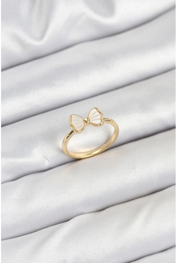 Shoecide Pirinç Gold Renk Fiyonk Model Kadın Yüzük