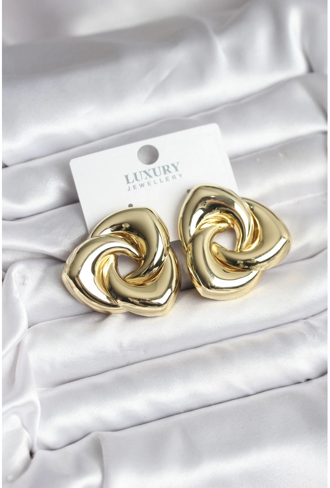 Shoecide Pirinç Gold Renk Geometrik Vintage Kadın Küpe