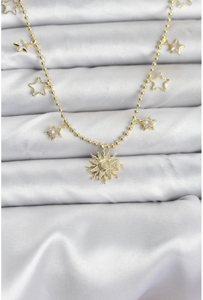 Shoecide Pirinç Gold Renk Güneş Model Kadın Kolye