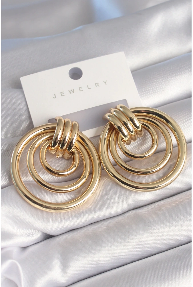 Shoecide Pirinç Gold Renk Halka Model Kadın Küpe