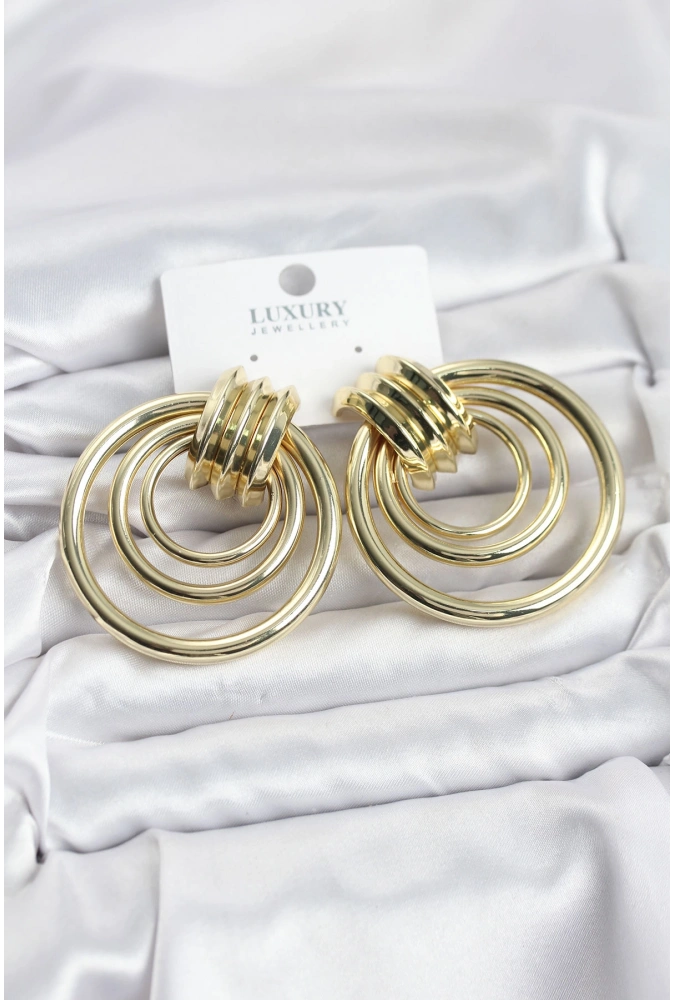 Shoecide Pirinç Gold Renk Halka Model Vintage Kadın Küpe