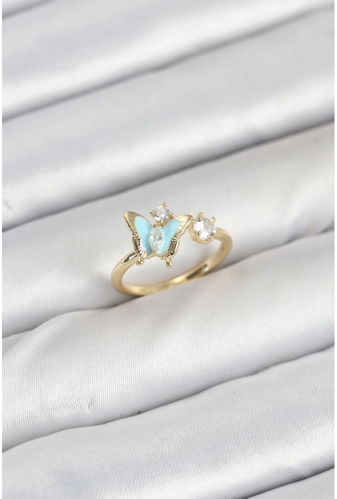 Shoecide Pirinç Gold Renk Kelebek Model Kadın Yüzük