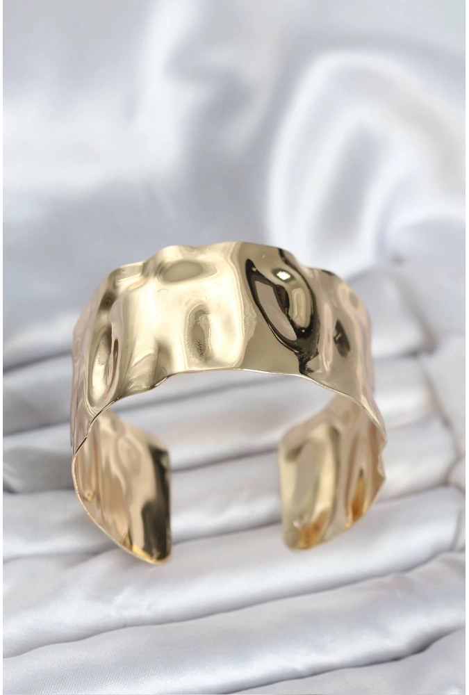 Shoecide Pirinç Gold Renk Levha Model Kadın Bileklik