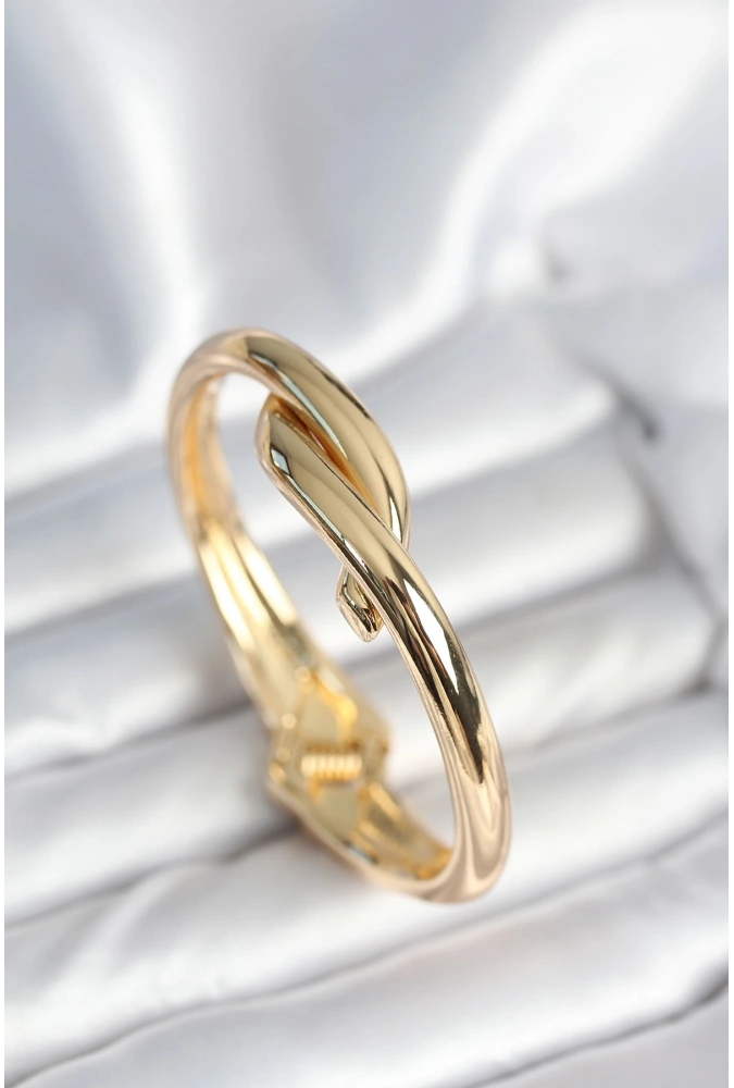 Shoecide Pirinç Gold Renk Sarmal Model Kelepçe Bileklik