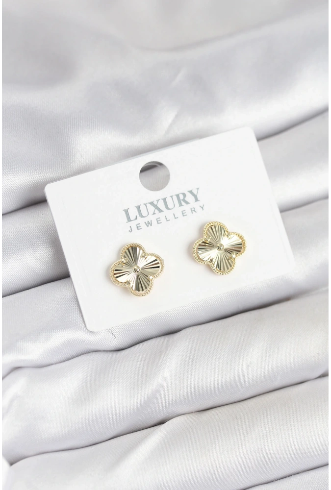 Shoecide Pirinç Gold Renk Tekli Yonca Kadın Küpe