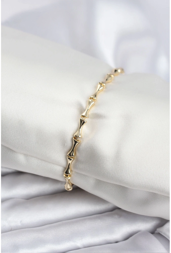 Shoecide Pirinç Gold Renk Vıp Seri İnce Kemik Model Zirkon Taşlı Kadın Bileklik