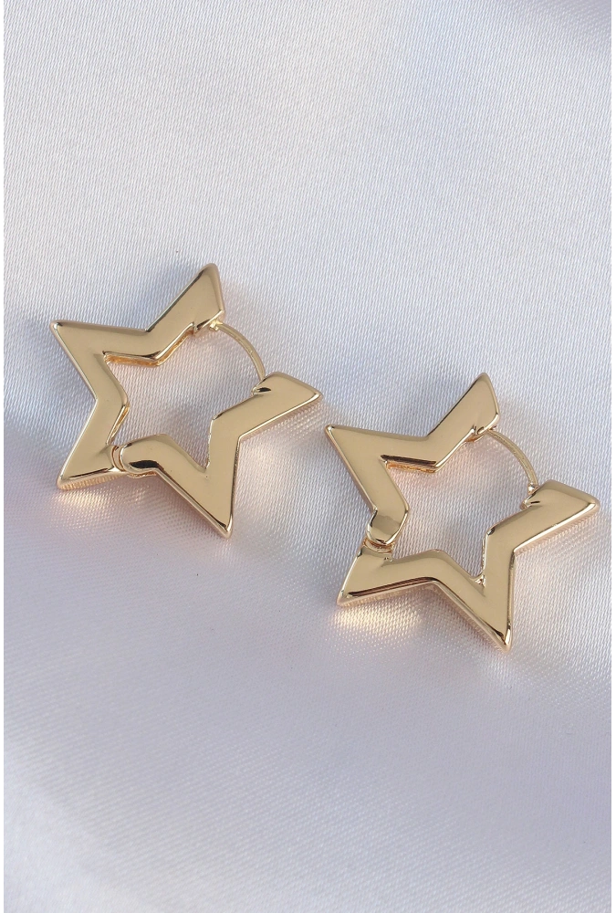 Shoecide Pirinç Gold Renk Yıldız Küpe