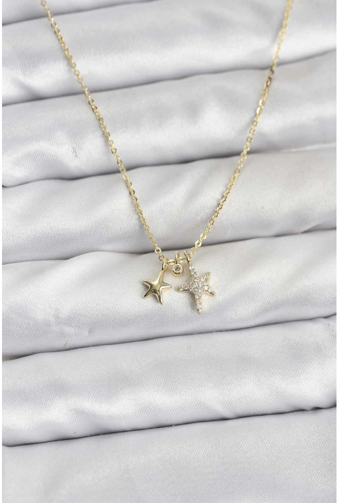 Shoecide Pirinç Gold Renk Yıldız Minimal Kadın Kolye