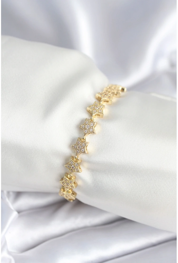 Shoecide Pirinç Gold Renk Yıldız Model Kadın Bileklik