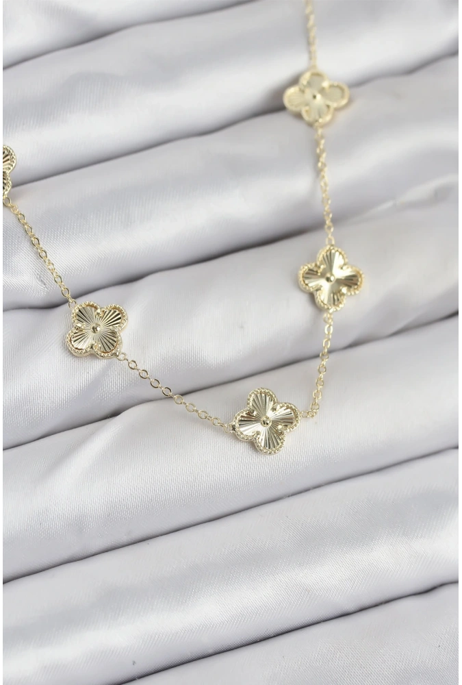 Shoecide Pirinç Gold Renk Yonca Kadın Kolye