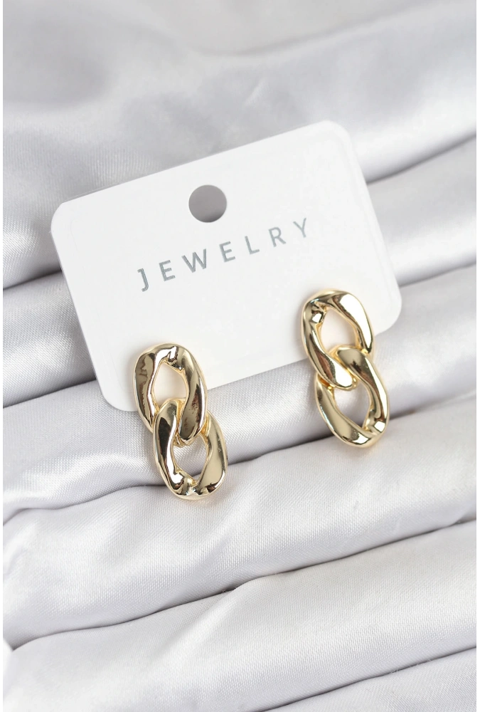 Shoecide Pirinç Gold Renk Zincir Model Kadın Küpe