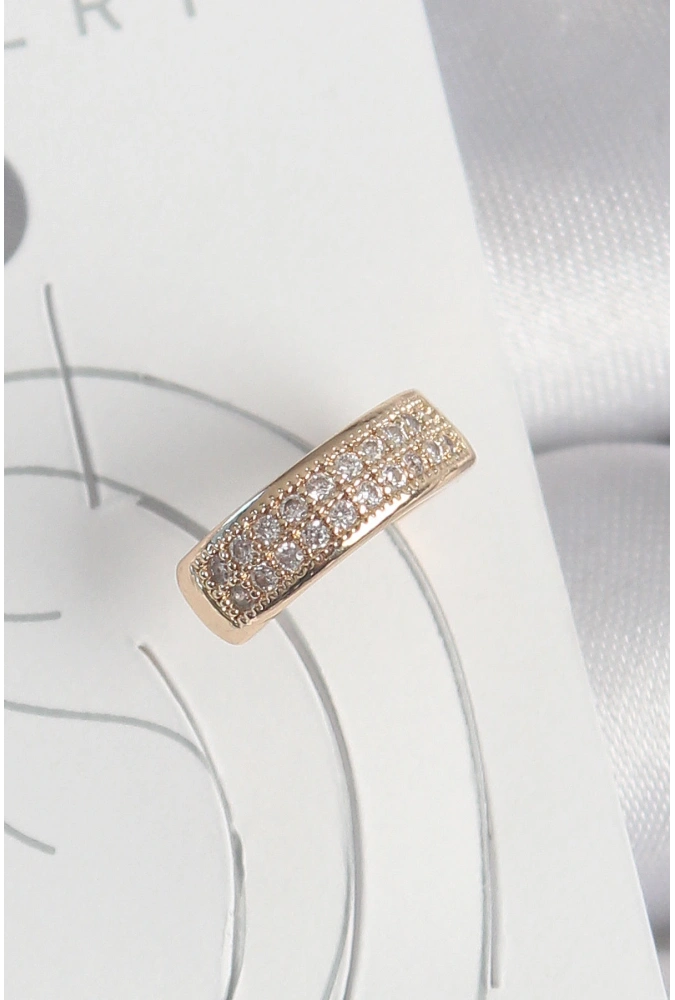 Shoecide Pirinç Gold Renk Zirkon Taşlı Kadın Kıkırdak Küpe