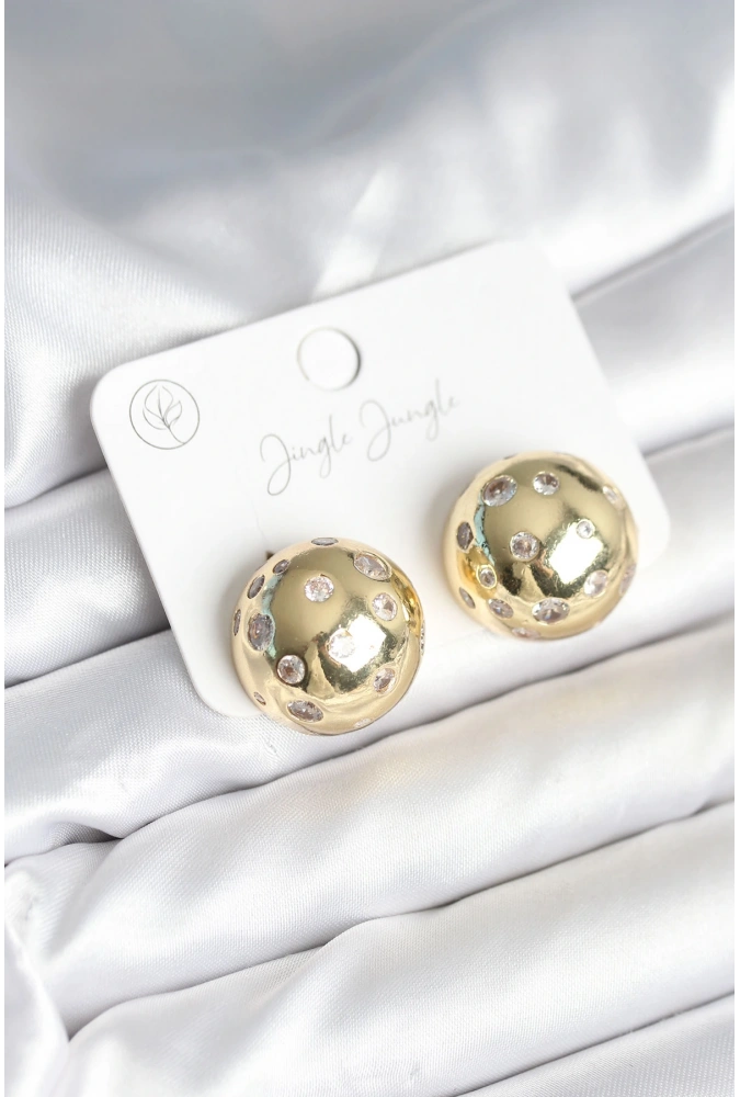 Shoecide Pirinç Gold Renk Zirkon Taşlı Kadın Küpe