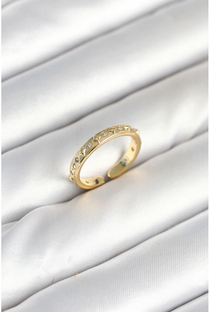 Shoecide Pirinç Gold Renk Zirkon Taşlı Kadın Yüzük