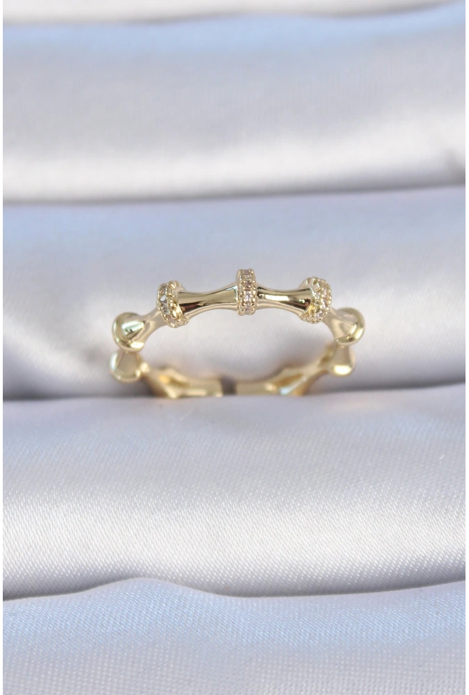 Shoecide Pirinç Gold Renk Zirkon Taşlı Kadın Yüzük