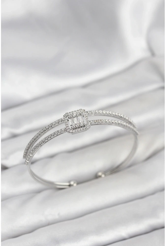 Shoecide Pirinç Gümüş Renk Baget Model Kadın Bileklik