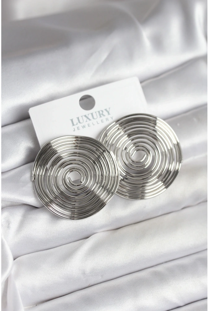 Shoecide Pirinç Gümüş Renk Circle Model Kadın Küpe