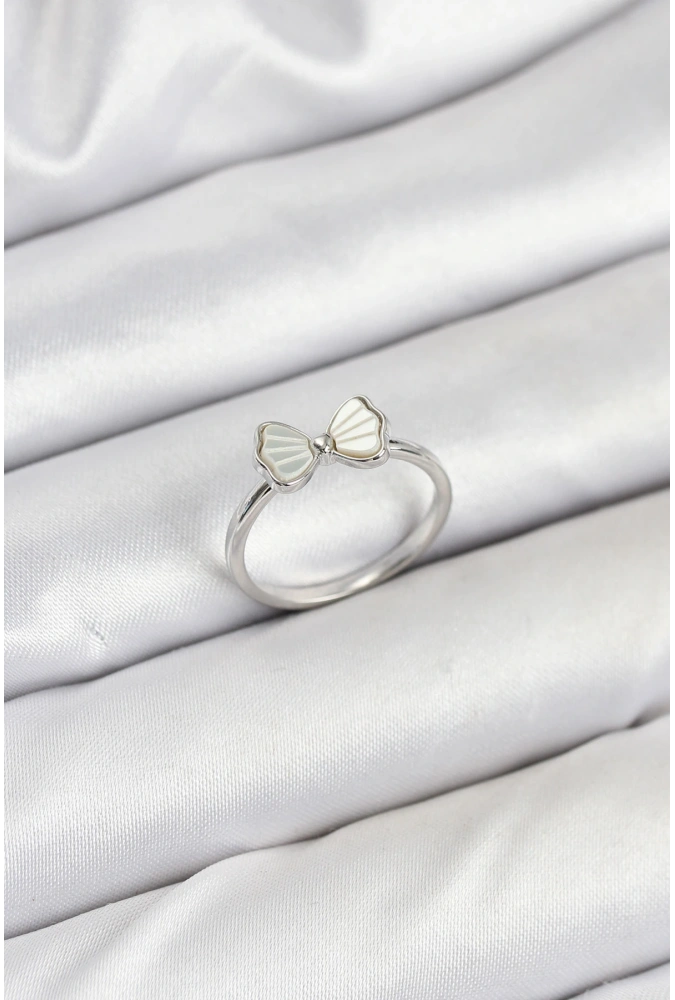 Shoecide Pirinç Gümüş Renk Fiyonk Model Kadın Yüzük