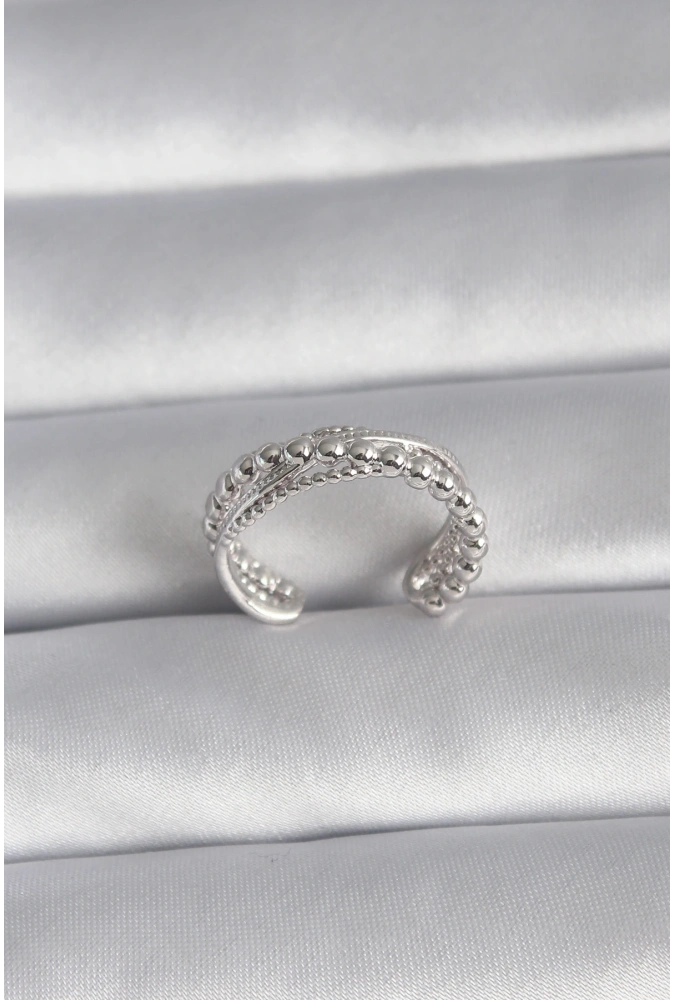 Shoecide Pirinç Gümüş Renk Kadın Yüzük