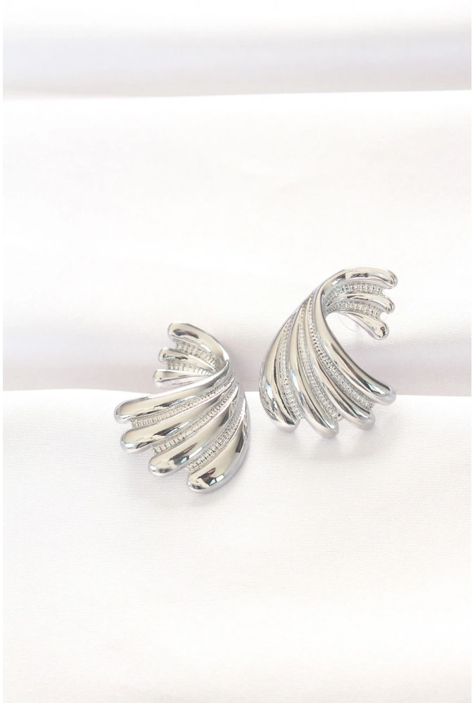 Shoecide Pirinç Gümüş Renk Küpe