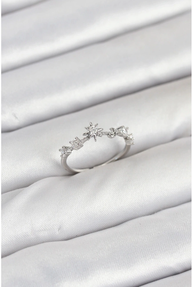 Shoecide Pirinç Gümüş Renk Manifest Kadın Yüzük