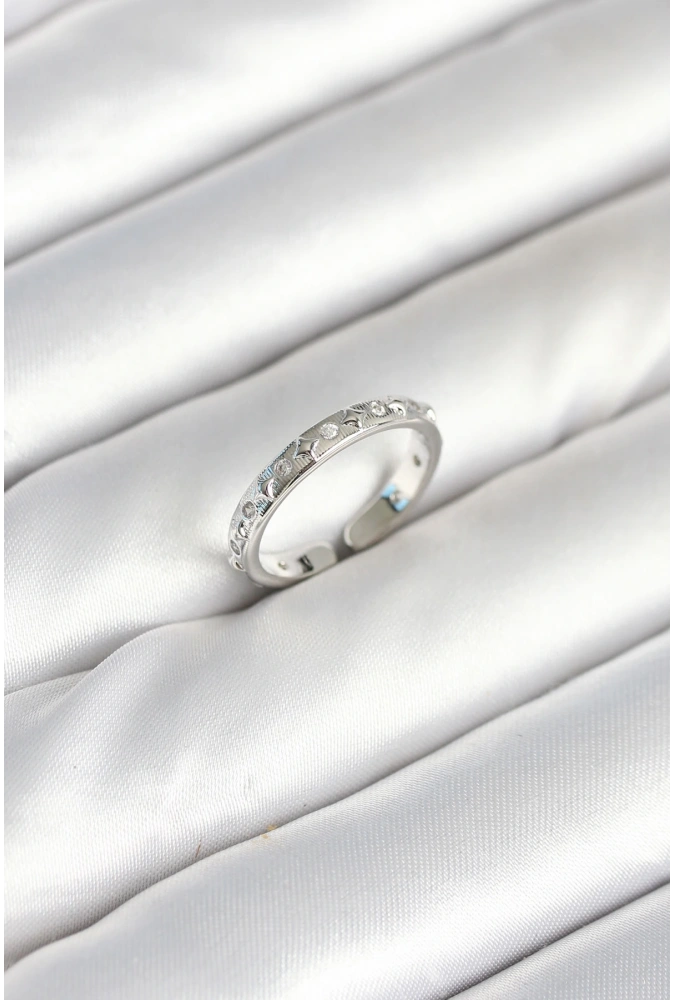 Shoecide Pirinç Gümüş Renk Zirkon Taşlı Kadın Yüzük