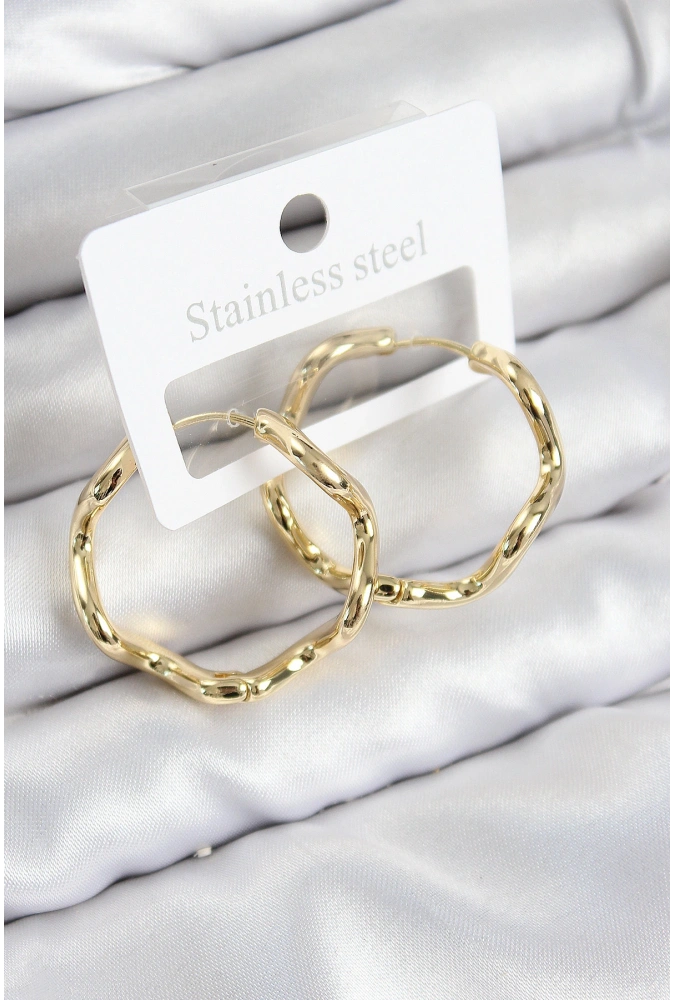 Shoecide Pirinç Halka Model Gold Renk Kadın Küpe