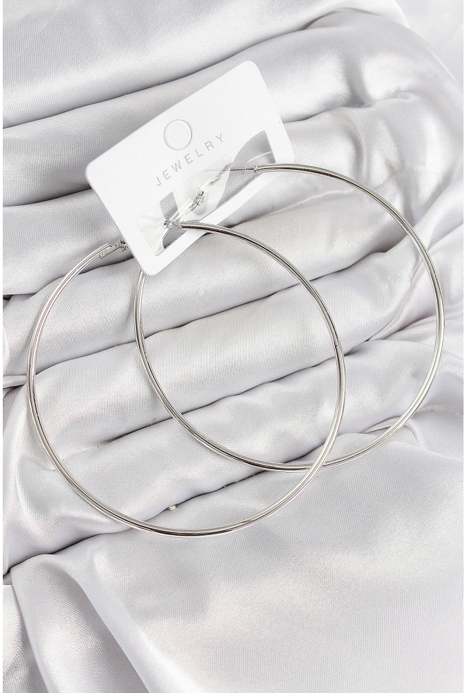 Shoecide Pirinç Halka Model Gümüş Renk Kadın Küpe