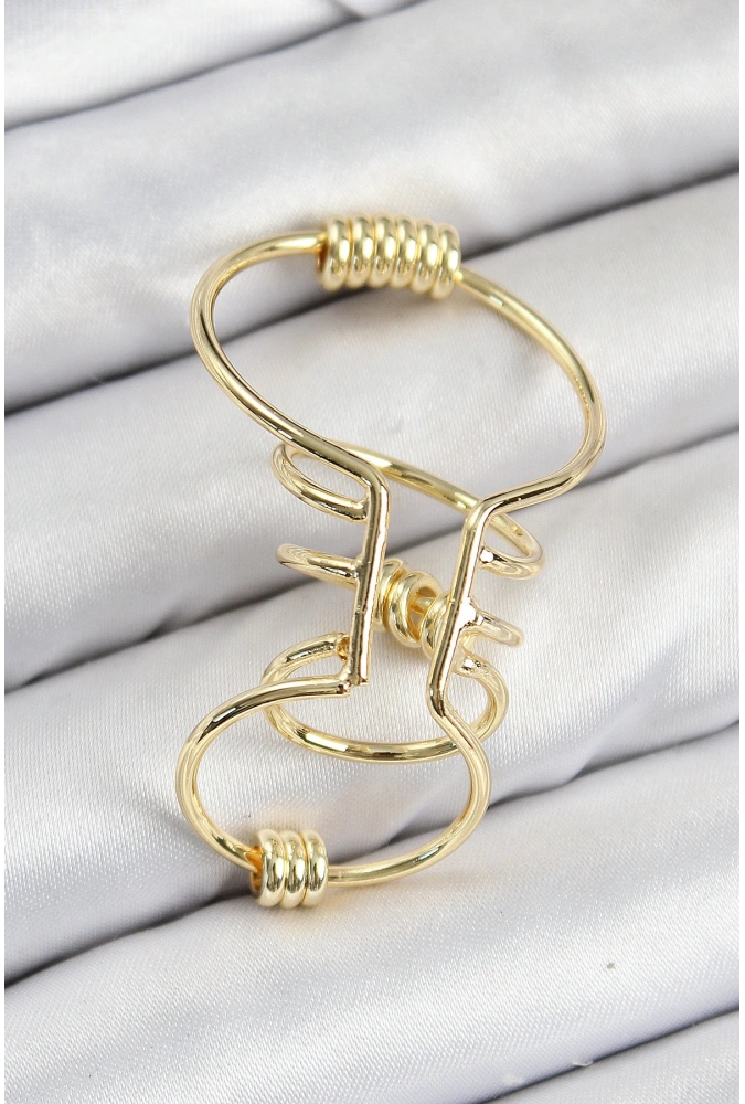 Shoecide Pirinç Halkalı Model Gold Renk Kıkırdak Küpe