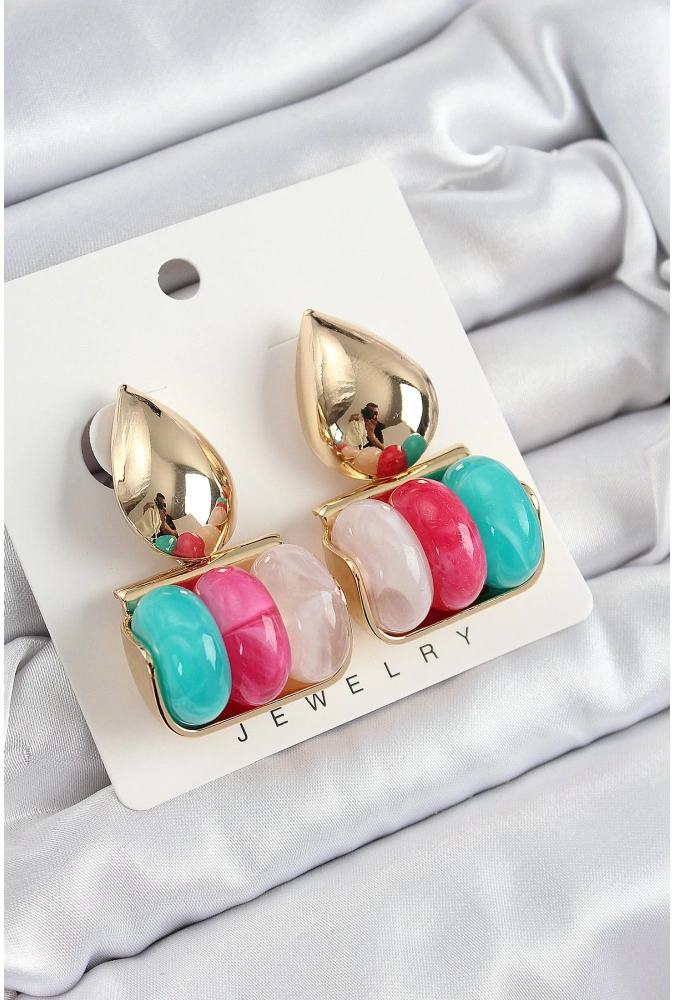 Shoecide Pirinç Karışık Renk Vintage Model Kadın Küpe