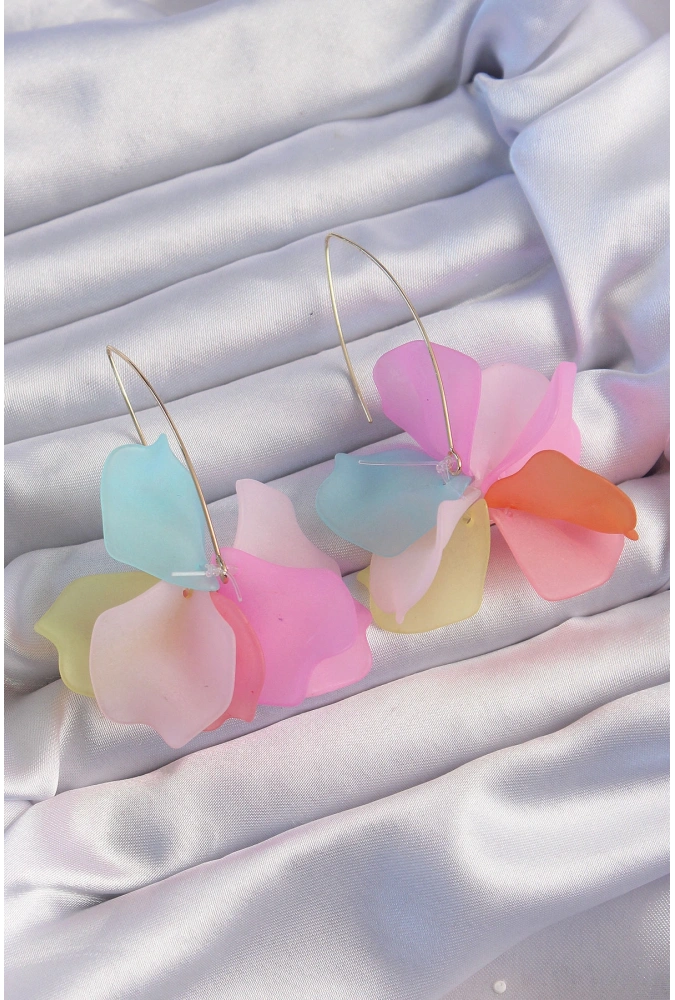 Shoecide Pirinç Karışık Renkli Flora Küpe