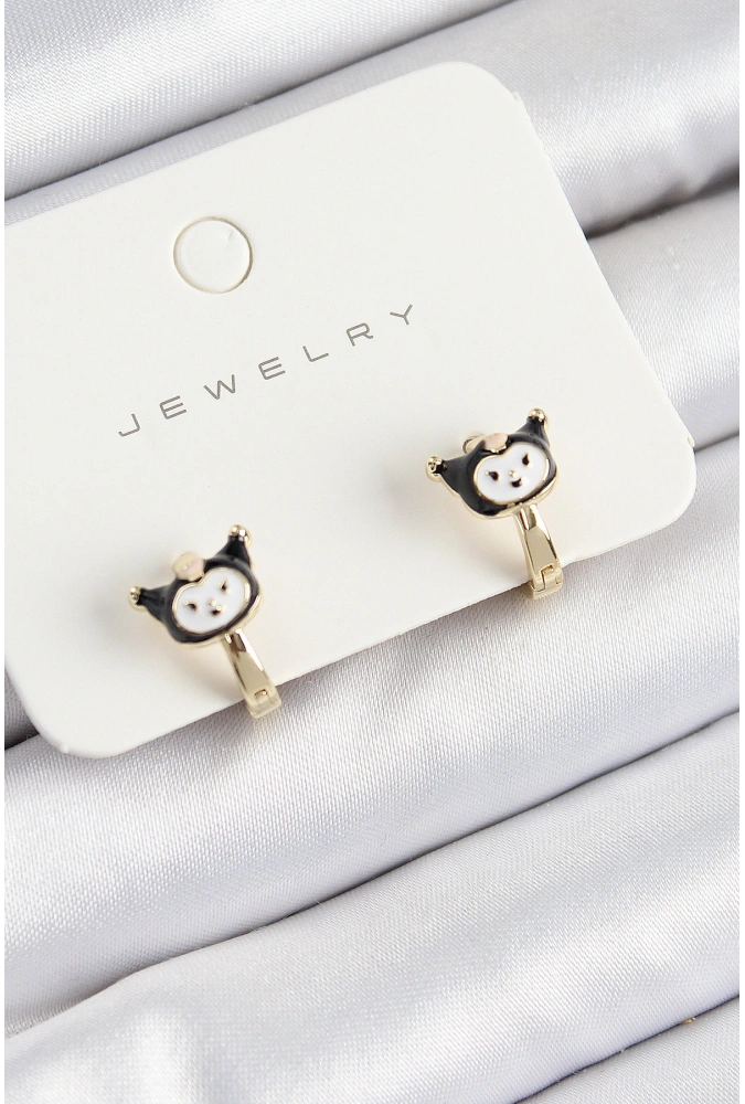 Shoecide Pirinç Kuromi Model Gold Renk Çocuk Küpe